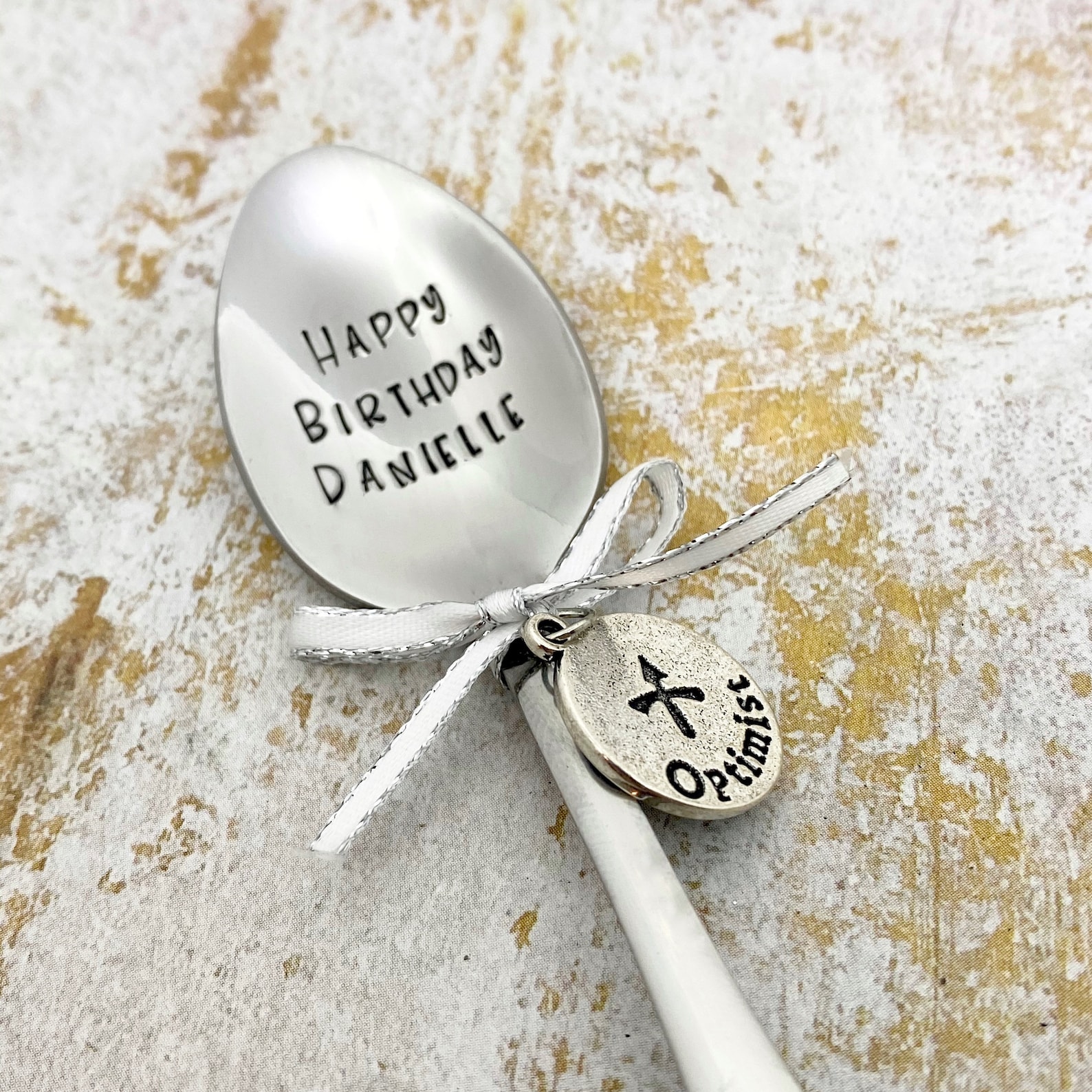 Personalized happy birthday spoon. Hand stamped spoon with the Etsy