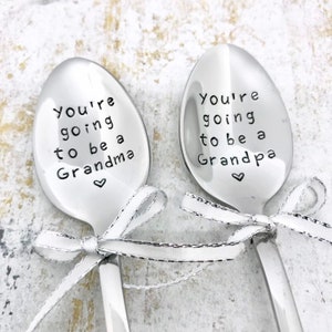 You're going to be a daddy hand stamped spoon pregnancy announcement and pregnancy reveal grandma to be aunt to be uncle to be ... image 4