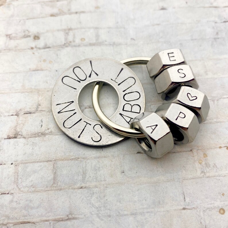 NUTS ABOUT YOU Stainless Steel Valentines Keychain Gift for Etsy