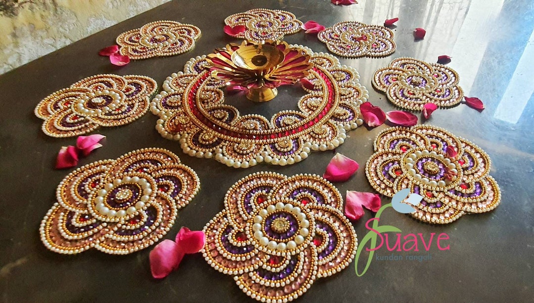 Flower Rangoli in Pink Color - Etsy UK