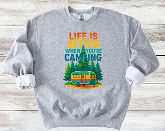 Life is Better When You're Camping Fishing Lover Sweater