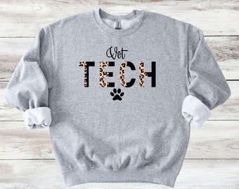 Leopard Vet Tech Paw Print Sweater