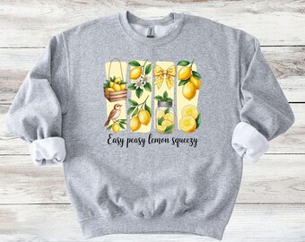 Easy Peasy Lemon Squeezy Sweater - Lemonade Summer Vibe Sweatshirt - Available in T-Shirt!