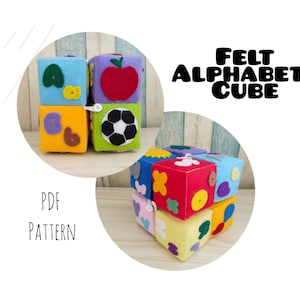 PDF pattern and tutorial Felt Alphabet Cube