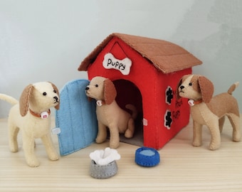 Puppies and Dog House PDF pattern and tutotial