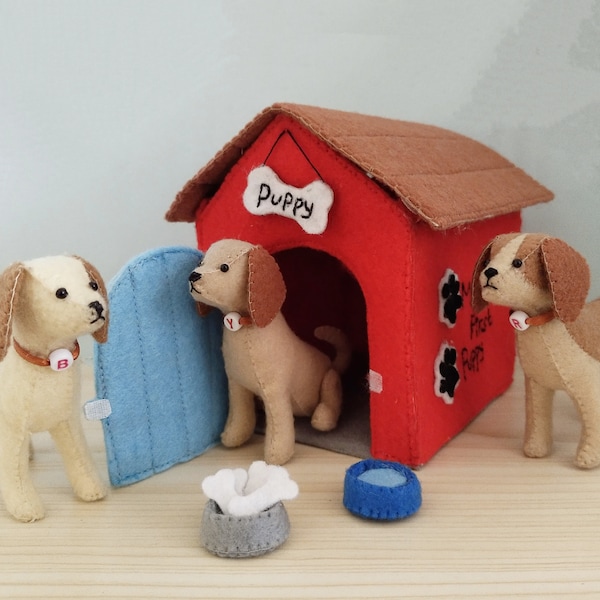 Puppies and Dog House PDF pattern and tutotial