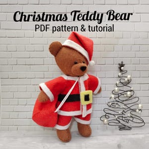 Christmas Teddy Bear PDF pattern and tutorial