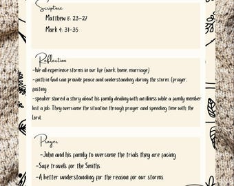 Simple Floral Sermon Notes Printable, Sermon Notes Printable, Digital Bible Study Template, Church Sermon Notes Summary, Esthetic Sermon