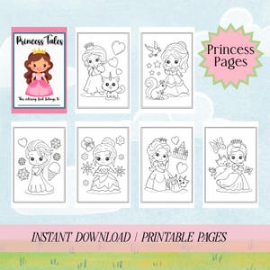 Princess Coloring Pages | Printable Color Pages | Instant Download Pages
