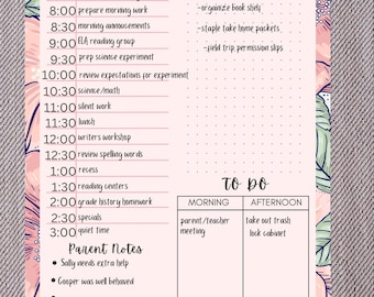 Floral Teacher Planner, Teacher Planner, Printable Planner, Academic Planner, Lesson Planner, Daily Teacher Planner, Teacher Inspiration