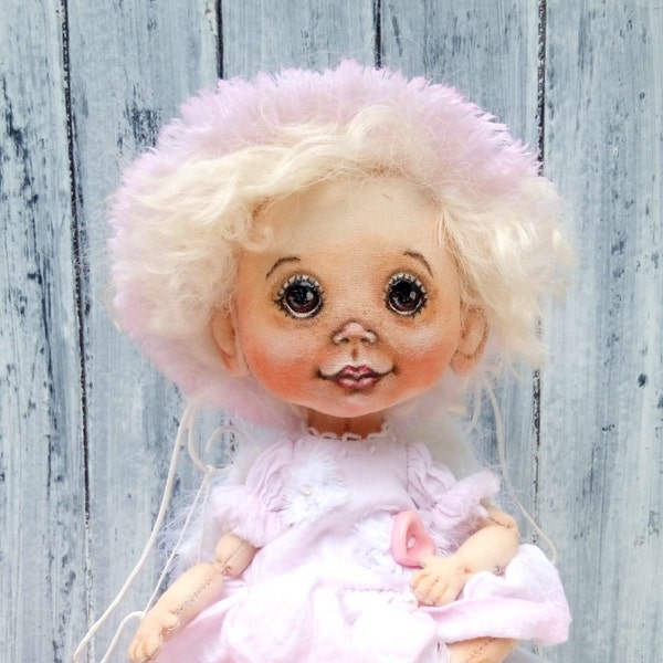 Art doll ooak Ellie Fairy doll fabric angel Cloth doll Textile art doll Interior art doll Gift for girl Housewarming gift Home design