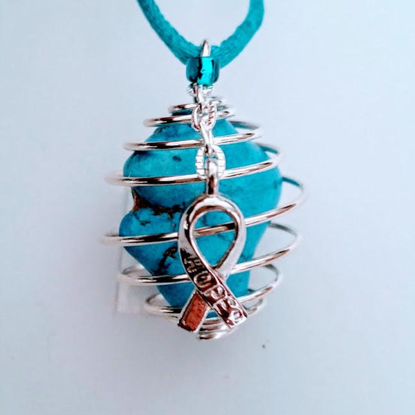 RECOVERY Jewelry ~ TURQUOISE Necklace, Keychain, Earrings, Zip Pull, Light Catcher w/ 6 Charm Choices, "Homeless Fundraiser"