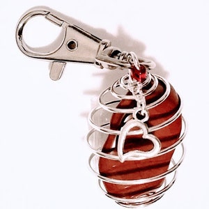 ZIP PULL Charm Clip ~ 27 Colorful Caged Harmonizing Crystal Gem (Hope Beacons), & 60 Silver Tone Charms Options, &quot;Homeless Fundraiser&quot;