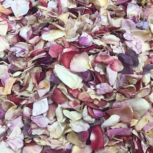 30 cups Assorted Rustic Rose Pathway Petals. Wedding Petals.Wedding Exit Petals. Dried Petals.Freeze-Dried. Eco-friendly. Biodegradable. USA