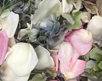 Pétalos de rosa y hortensia naturales: confeti biodegradable. Mezcla Serendipity, pétalos de boda liofilizados. Cultivados en EE. UU.
