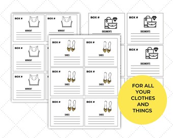 PRINTED for you Real Peel and Stick Labels for Moving Boxes - Peel and Stick Labels for All Your Things