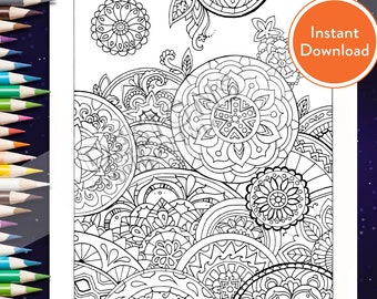 Printable Mandala Design 2 DIGITAL Coloring Page | INSTANT DOWNLOAD