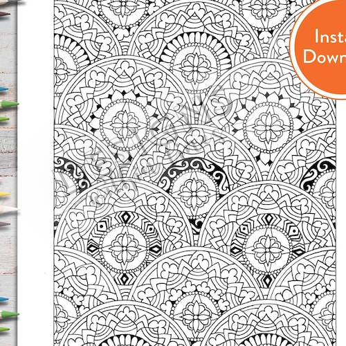 Printable Mandala Moon DIGITAL Coloring Page INSTANT - Etsy