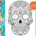 Printable Sugar Skull Halloween Digital Coloring Page INSTANT DOWNLOAD ...