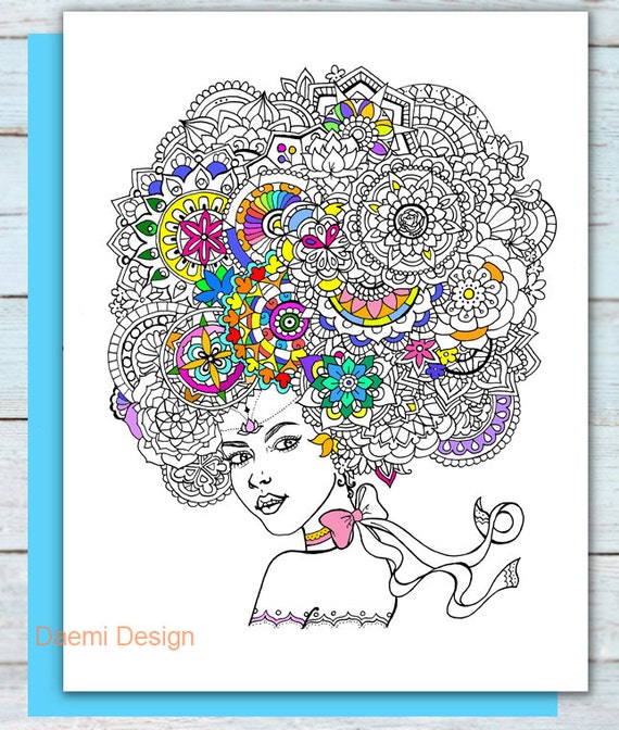 Printable Mandala Girl Coloring Page | Etsy