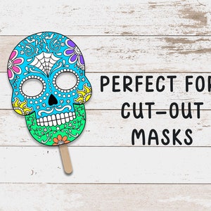 Printable Sugar Skull Halloween Digital Coloring Page INSTANT DOWNLOAD ...