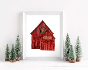 The Red Barn, Christmas, Wreath, Sun Valley, Historic, Idaho, Skiing, Bald Mountain