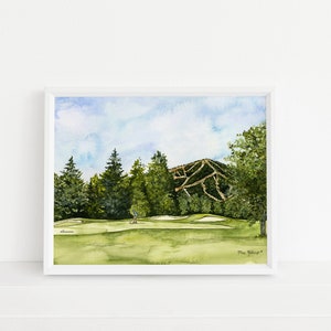 Sun Valley Golf Course Art Print, Baldy, Ketchum, Idaho