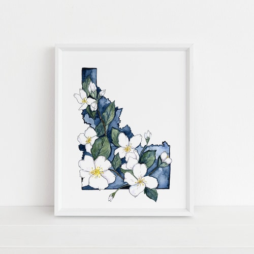 Idaho Syringa Art Print Syringa Idaho State Flower - Etsy