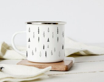 Pine Tree Camp Mug, Camping, Coffee Cup