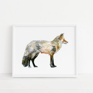 McCall Fox Watercolor Art Print - Fox, Woodland Animal, Foxy, Rustic, Watercolor, Simplistic, Woodland Decor, PNW, Cabin, Camping