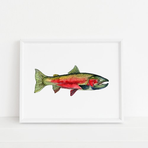 Rainbow Trout Fish Home Decor / Rustic Metal Trout Wall Art / Etsy