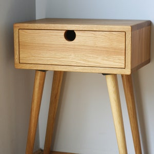 Mid Century Modern Nightstand / White Oak / Dark Oak image 1