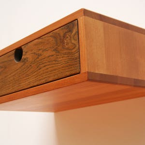 Floating Nightstand Mid Century with Oak Drawer imagem 6