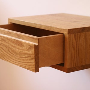 Floating Nightstand with Drawer in Oak / Modern Bedside Table / White Oak / Dark Oak image 5