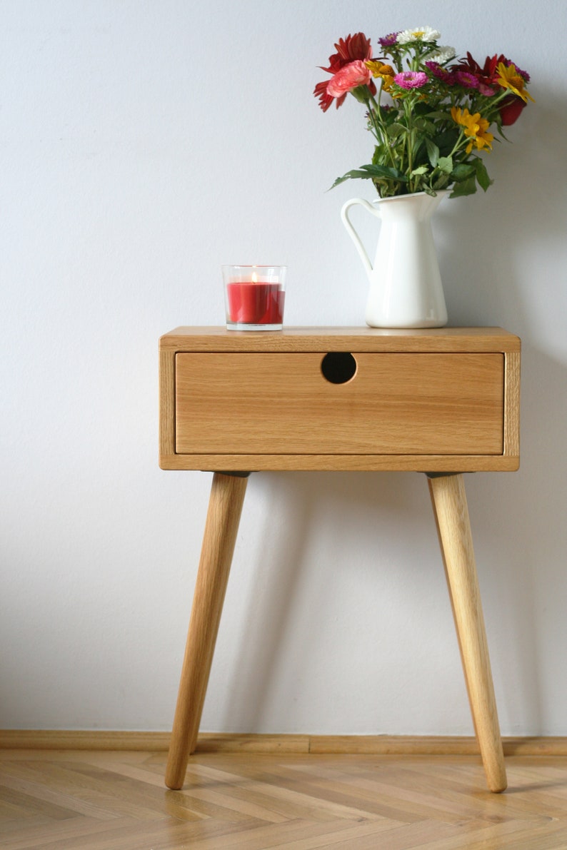 Mid Century Modern Nightstand / White Oak / Dark Oak image 3