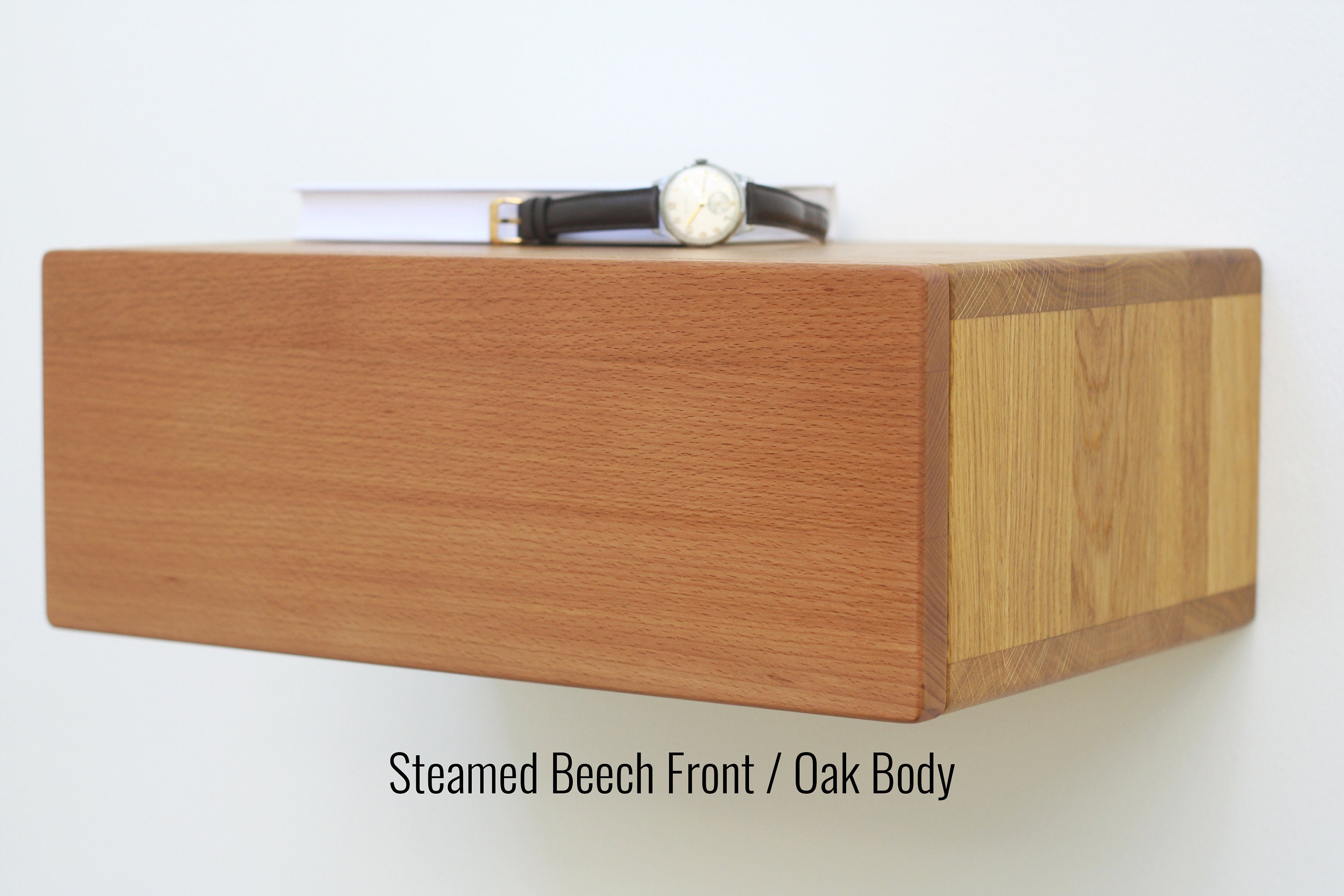 Modern Oak Floating Nightstand / White Oak / Dark Oak Etsy