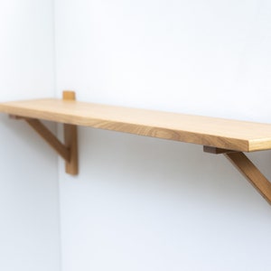 Oak Shelf Rustic Modern Solid Wood Bracket image 3