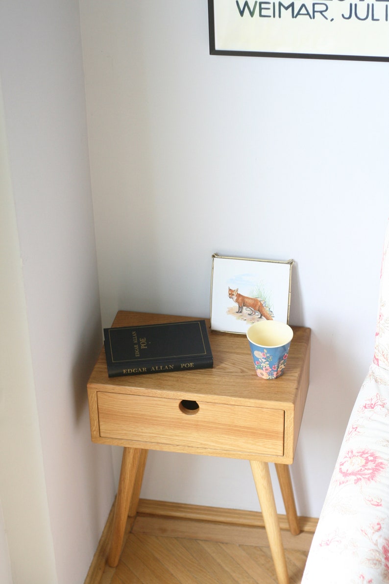 Mid Century Modern Nightstand / White Oak / Dark Oak image 6