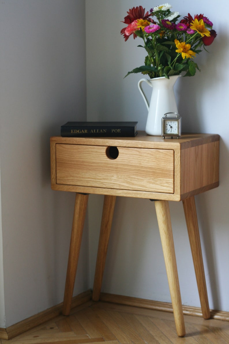 Mid Century Modern Nightstand / White Oak / Dark Oak image 4