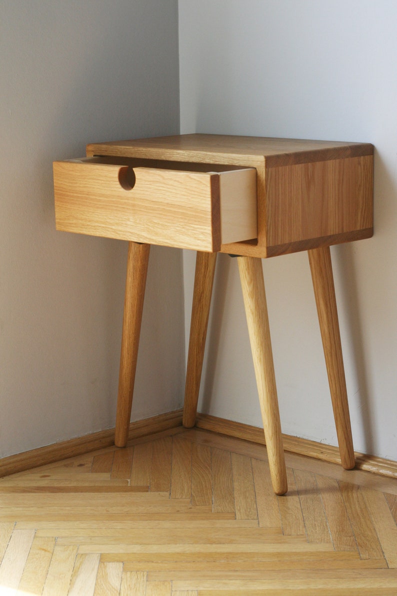 Mid Century Modern Nightstand / White Oak / Dark Oak image 5