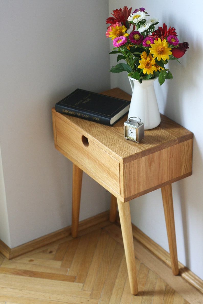 Mid Century Modern Nightstand / White Oak / Dark Oak image 10