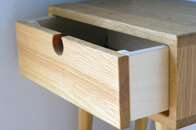 Mid Century Modern Nightstand / White Oak / Dark Oak Etsy