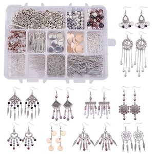20% DIY Ohrring Schmuck Kit, 10 Paare Kronleuchter Boho baumeln Ohrring Kit, Schmuckherstellung Kit, Bastelbedarf UK