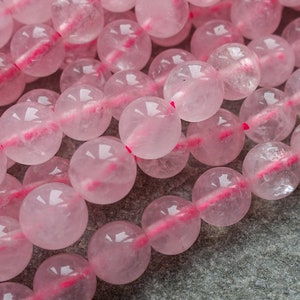 5 Strds Natural Rose Quartz Stone Beads Round Smooth Semi Gems 4mm 6mm 8mm 10mm