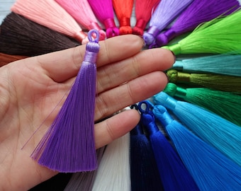 24 Colours - 9cm Silk Mala Tassel, High Quality Tassels, Artificial Silk Thread Tassels, Earrings Tassels, Mala Tassels, Jewelry Tassels,