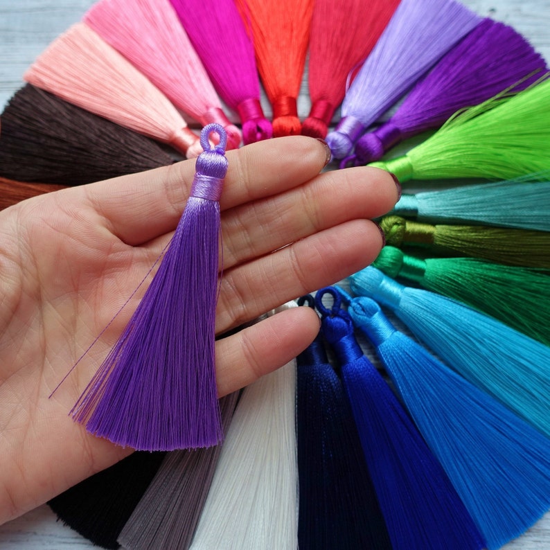 24 Colours 9cm Silk Mala Tassel High Quality Tassels Etsy