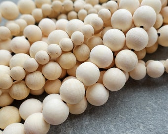 4 Sizes - Natural Sandalwood Beads, Undyed Sandal Wood , 4mm 6mm 8mm 10mm beads, 10 pcs or strand, round gemstone beads, jewelry supplies