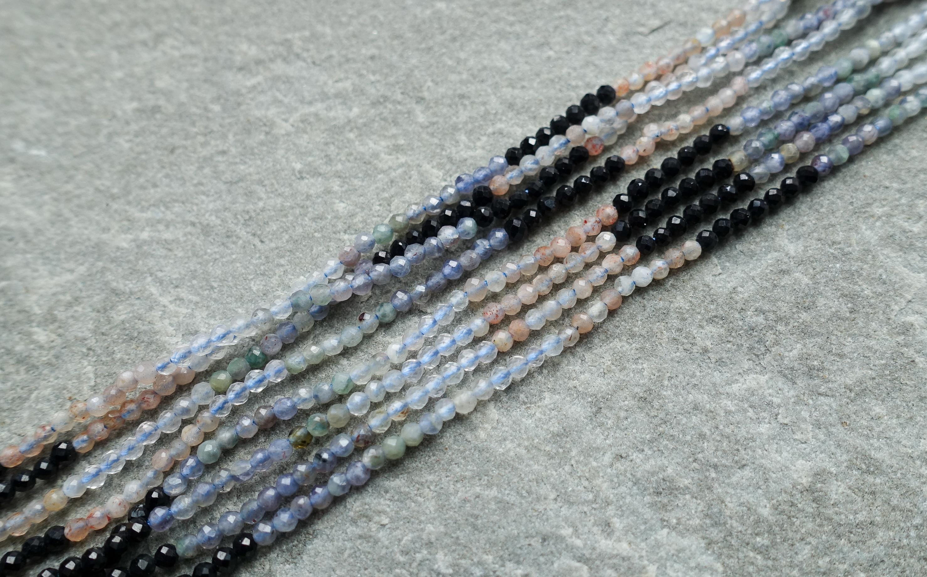 ビーズ 2mm Micro Petite Faceted Mixed Gemstone Beads, Crystal Beads
