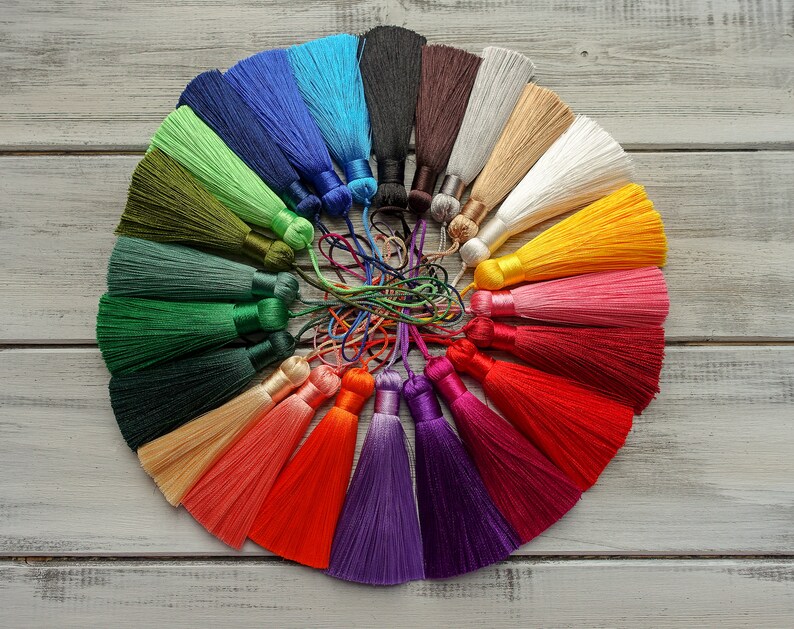 25 Colours 8cm Silk Mala Tassel High Quality Tassels With Etsy