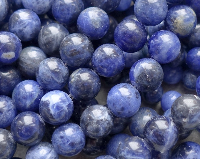 thumbnail image 2 of Grade AAA Natural Matte Blue Sodalite Beads – Round Loose Beads 4/6/8/15-16MM 2 of 4